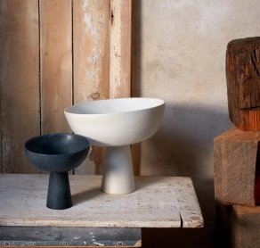 Terra Bowl on Stand - Medium - Stone